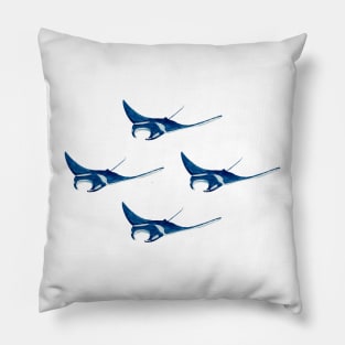 4 manta rays Pillow