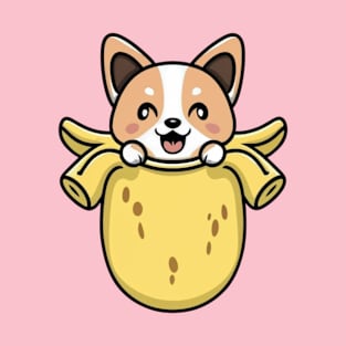 a kawaii corgi banana coming out of it T-Shirt