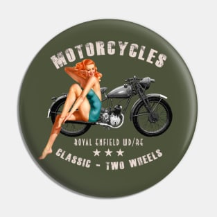 Pin up Girls Royal Enfield WDRE Vintage Motorcycle WW2 Pin