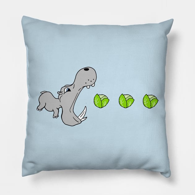 Lettuce Lovin' Hippo Pillow by SNK Kreatures