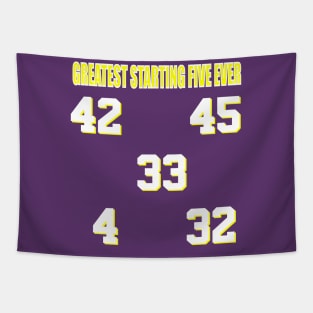 80s Lakers Greatest Starting 5 Ever Tapestry