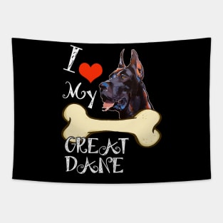 Great Dane T-Shirt - I Love My Great Dane Tapestry