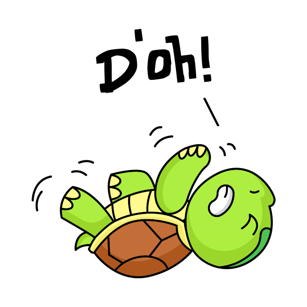 Cute Funny Turtle Lies On Back Fun D'oh by Foxxy Merch