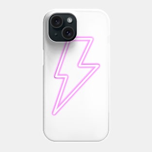 Lightning bolt pink neon sign Phone Case