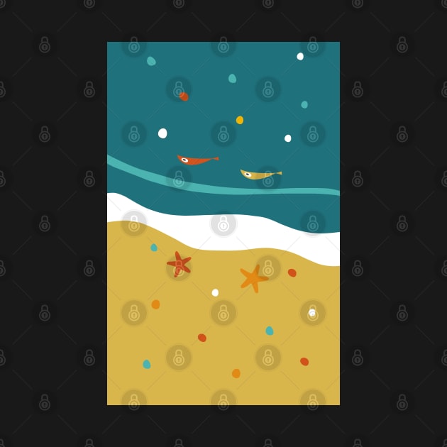 Atomic Age Mid Century Summer Beach by tramasdesign