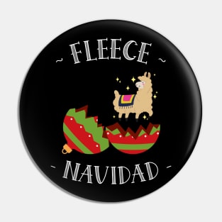 Fleece Navidad Christmas Llama Pin