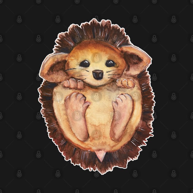 Watercolor - Baby hedgehog by Karoのkyuuto