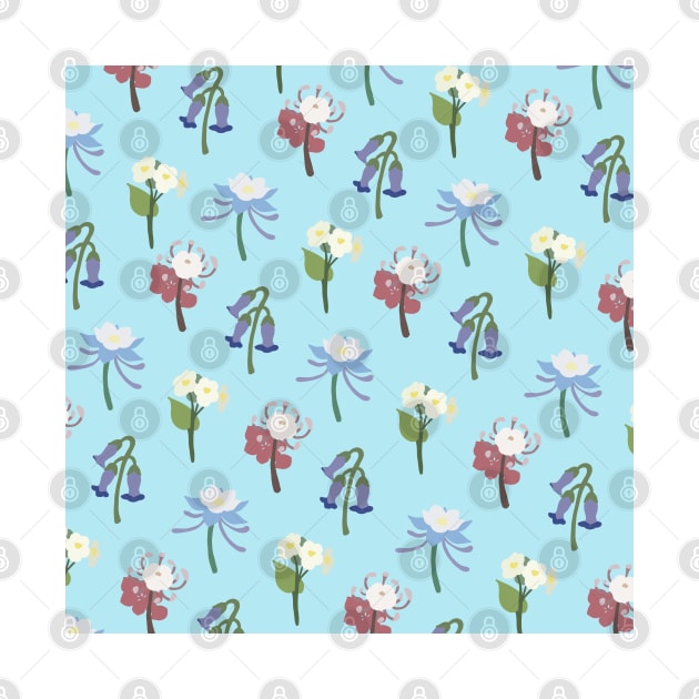 Liyue Flowers Print (Blue) by casserolestan