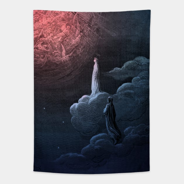 High Resolution Gustave Doré Paradiso Illustration The Fifth Heaven Mars Tinted Tapestry by tiokvadrat