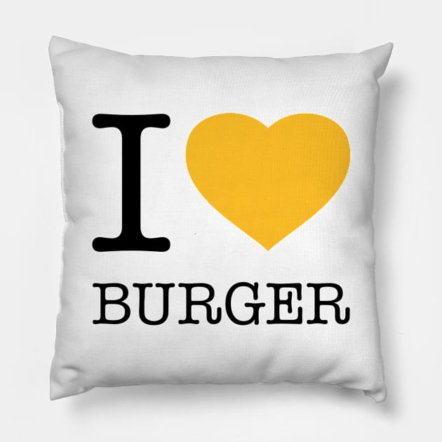 I LOVE BURGER Pillow by eyesblau