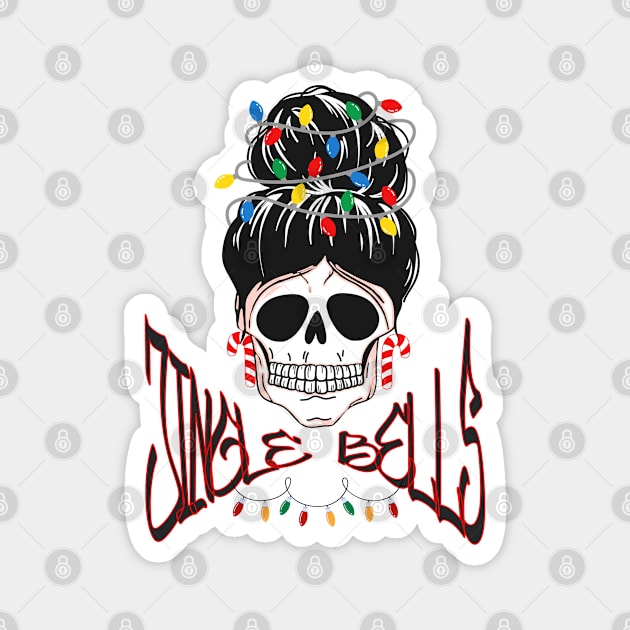 Skull Glow: Jingle Bells Edition Magnet by Asterisk Design Store