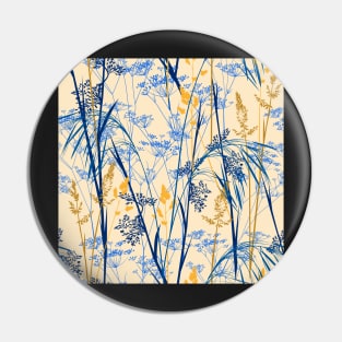 Wild grasses - beige-blue Pin