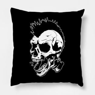 Punk Rock Skull Mohawk Pillow