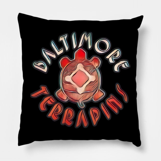 Baltimore Terrapins Baseball Pillow by Kitta’s Shop