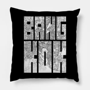 Bangkok, Thailand City Map Typography - Light Pillow