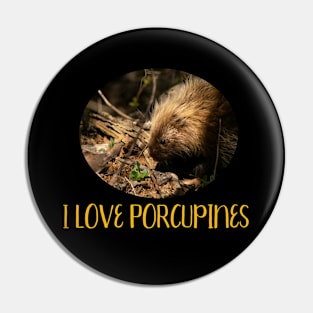 I Love Porcupines Pin