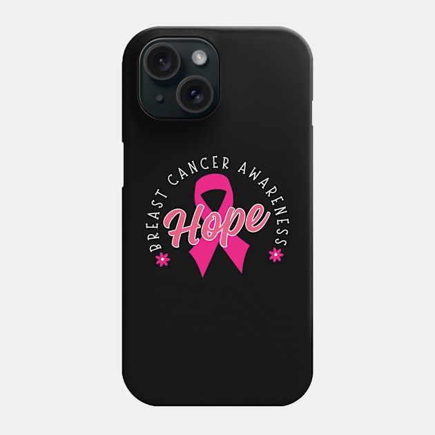 Pink Ribbon Hope Breast Cancer Awareness Phone Case by Illustradise