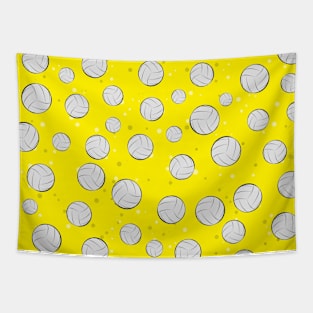 Volleyball Balls Seamless Pattern - Yellow Background Tapestry