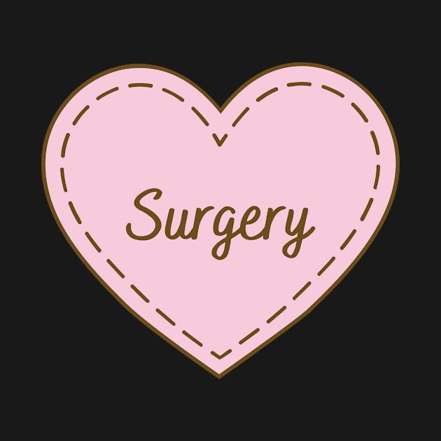 I Love Surgery Simple Heart Design by Word Minimalism