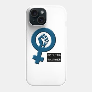 Feminist symbol CEILING SMASHER blue Phone Case