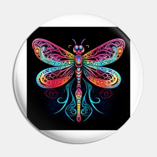 Dragonfly Neon Pop Art 2 Pin