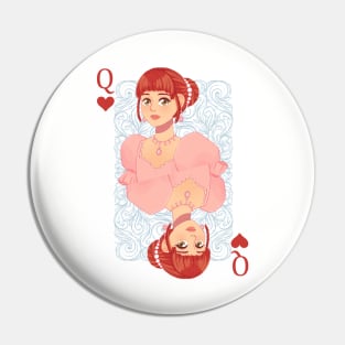 Queen heart poker card Pin