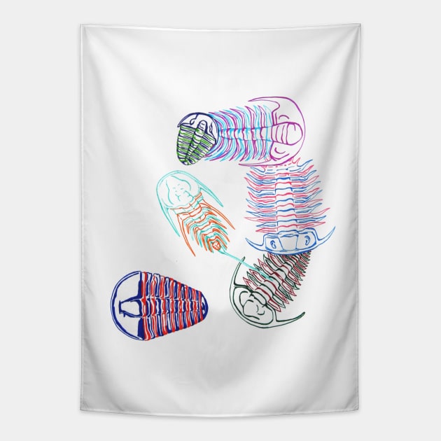 Cambrian Era Trilobites Tapestry by RaLiz