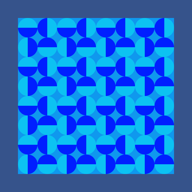 monochrome blue geometrical abstract circle pattern by pauloneill-art