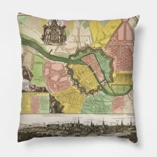 Antique Map of Berlin, Germany by Matthäus Seutter, 1738 Pillow