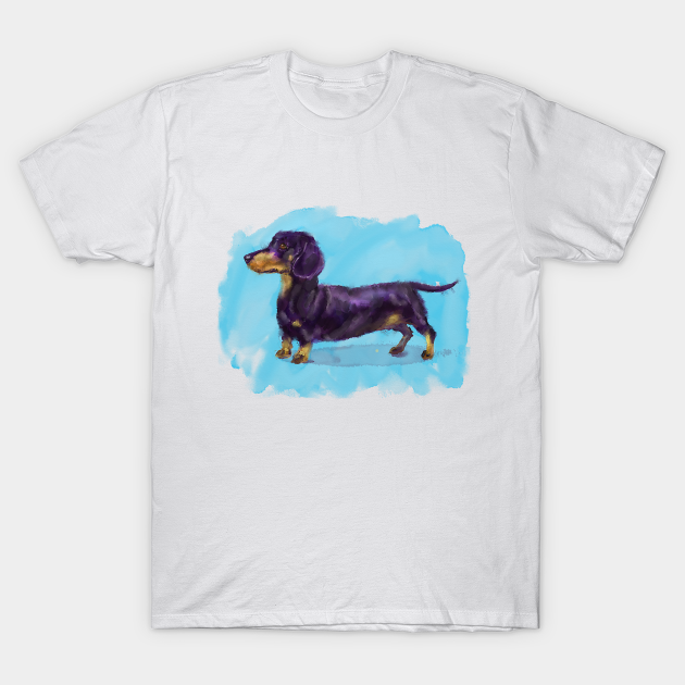 Discover Cute Dachshund Watercolor Doodle - Dachshund - T-Shirt