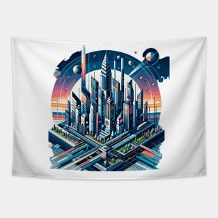 Geometric Cityscape: Future Skyline Tapestry