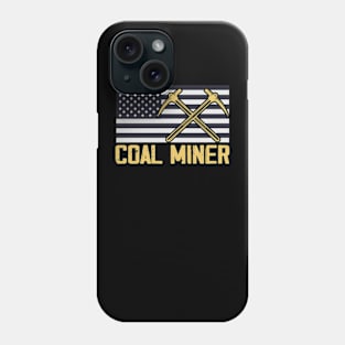 Coal Miner Flag American Patriotic Distressed Phone Case