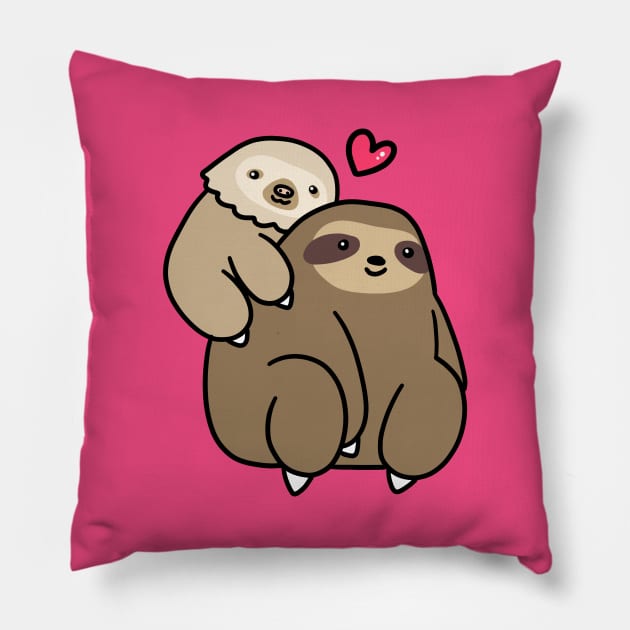 Two Toed Sloth and Three Toed Sloth Pillow by saradaboru