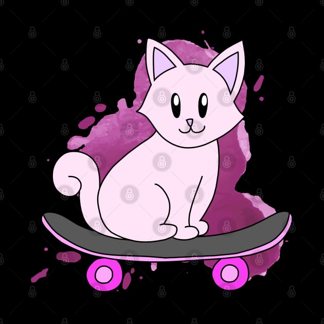 Pink Skater Cat by pako-valor