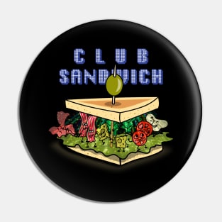 Funny Kawaii Cute Food Club Party Club House Sandwich Cartoon Pin