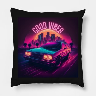 Good vibes - retro positive road trip Pillow