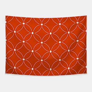 Moroccan Circles Red & White Tapestry