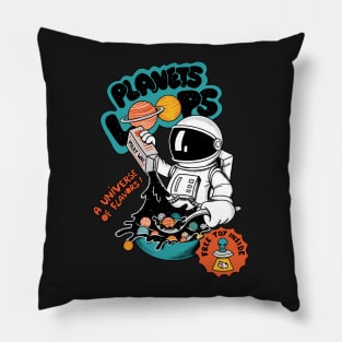 Astronaut Planets Loops Pillow