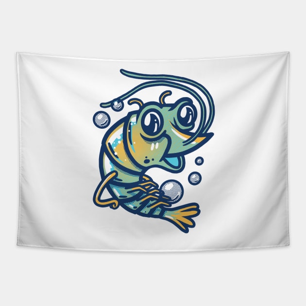 Krill in blue and yellow Tapestry by wehkid