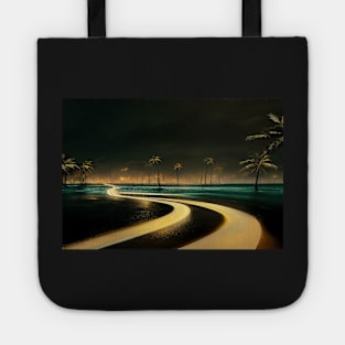 Ocean Front Broken Road To Fantasy Island / Abstract And Surreal Unwind Art Tote