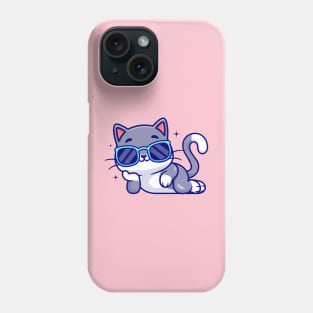 Cute Cool Cat Wearing Glasses Cartoon Phone Case