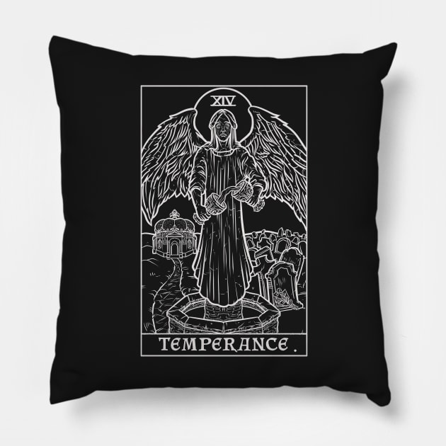Temperance Tarot Card Crying Angel Statue Pillow by TheGhoulishGarb