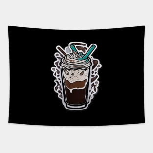 Ice Coffee Vintage Coffeebeans Retro Since Established Tapestry