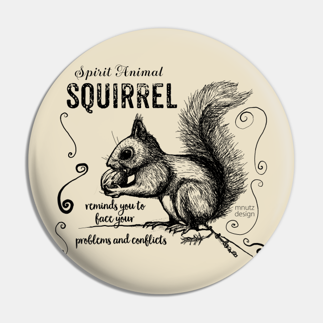 Spirit animal - squirrel black - Squirrel - Pin | TeePublic Spirit animal - squirrel black - Squirrel - Pin | TeePublic