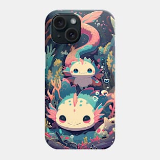 Cute Axolotl Anime Art Design | Cute Animals | Axolotl Hentaii Chibi Kawaii Design Phone Case