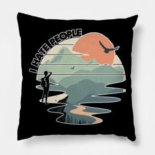 I Hate People Nature Mountain Outdoor Pillow