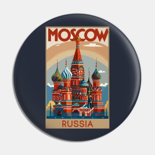 A Vintage Travel Art of Moscow - Russia Pin