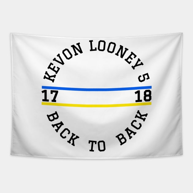 Kevon Looney 5 Back to Back Championship 2017 -2018 white Tapestry by Traditional-pct