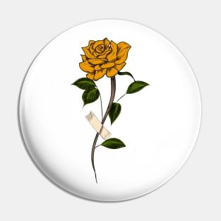 Yellow rose Pin