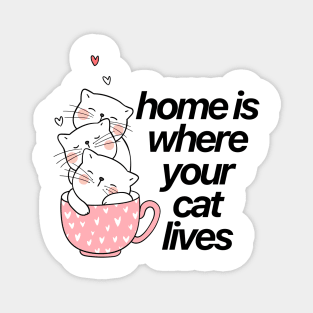 Home Is Where Your Cat Lives Magnet